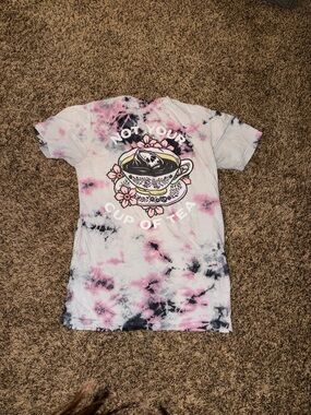 Not Your Cup of Tea Tie-Dye Tee - Pink & Black